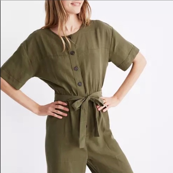 Madewell Short Sleeve Belted Jumpsuit - Picture 2 of 6